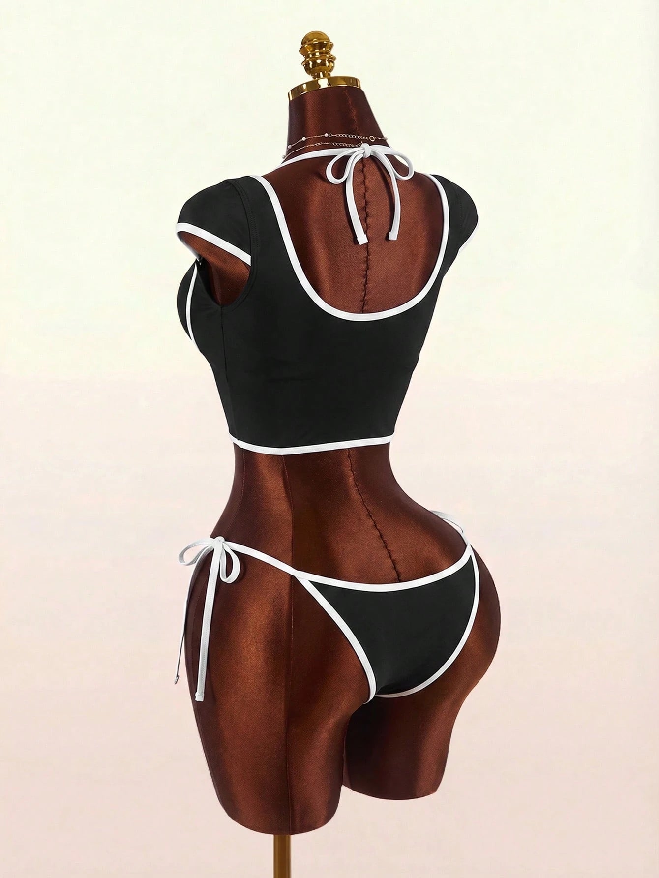 Amplova Women's Swimwear Set With Underwire Cups, Contrast Trim,