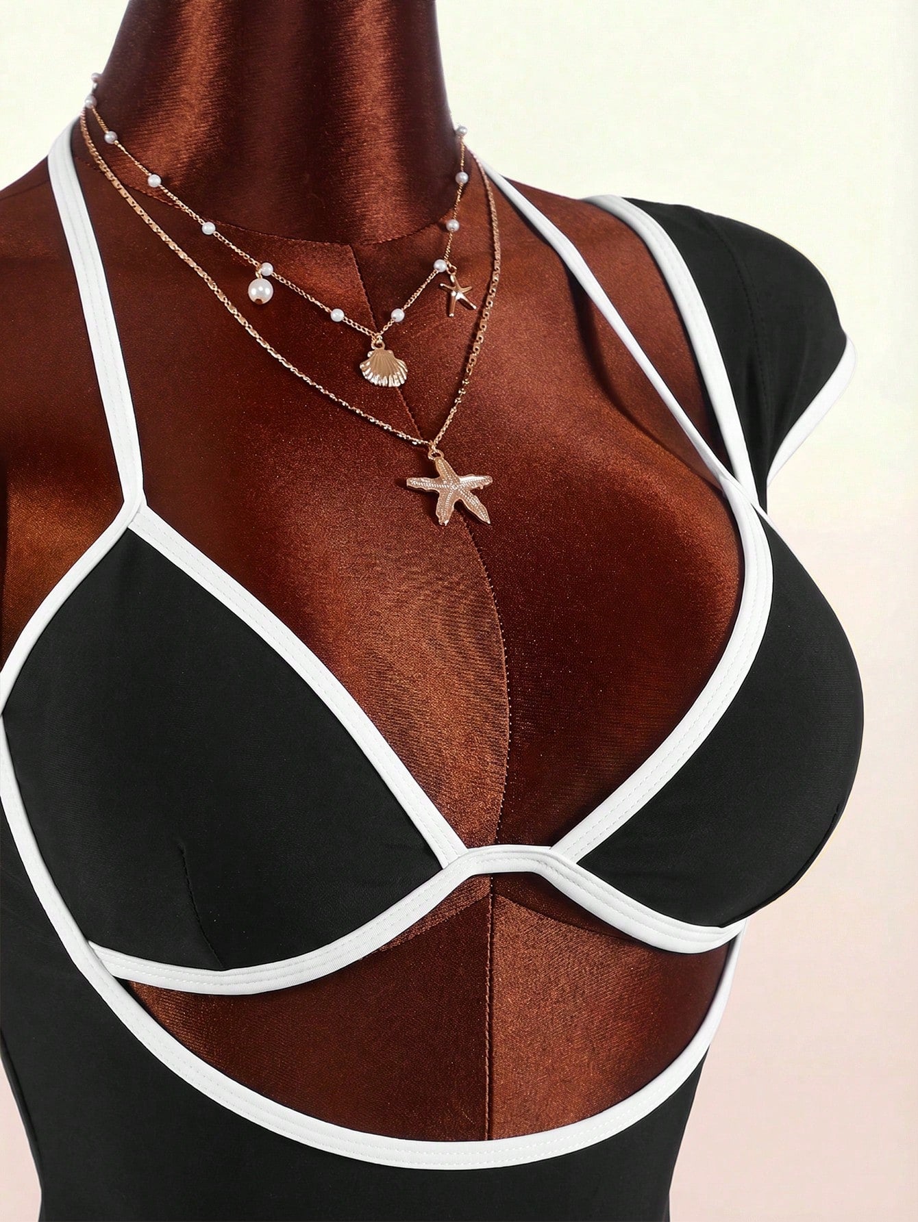 Amplova Women's Swimwear Set With Underwire Cups, Contrast Trim,