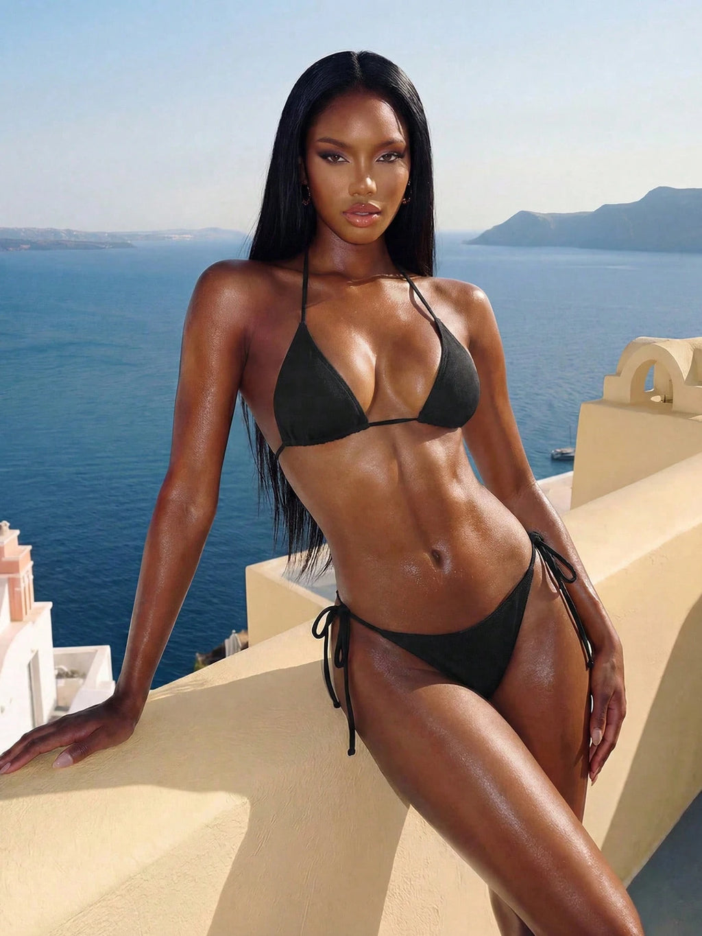 Swim Basics 2026 Spring/Summer Black Special Fabric Women's Bikini