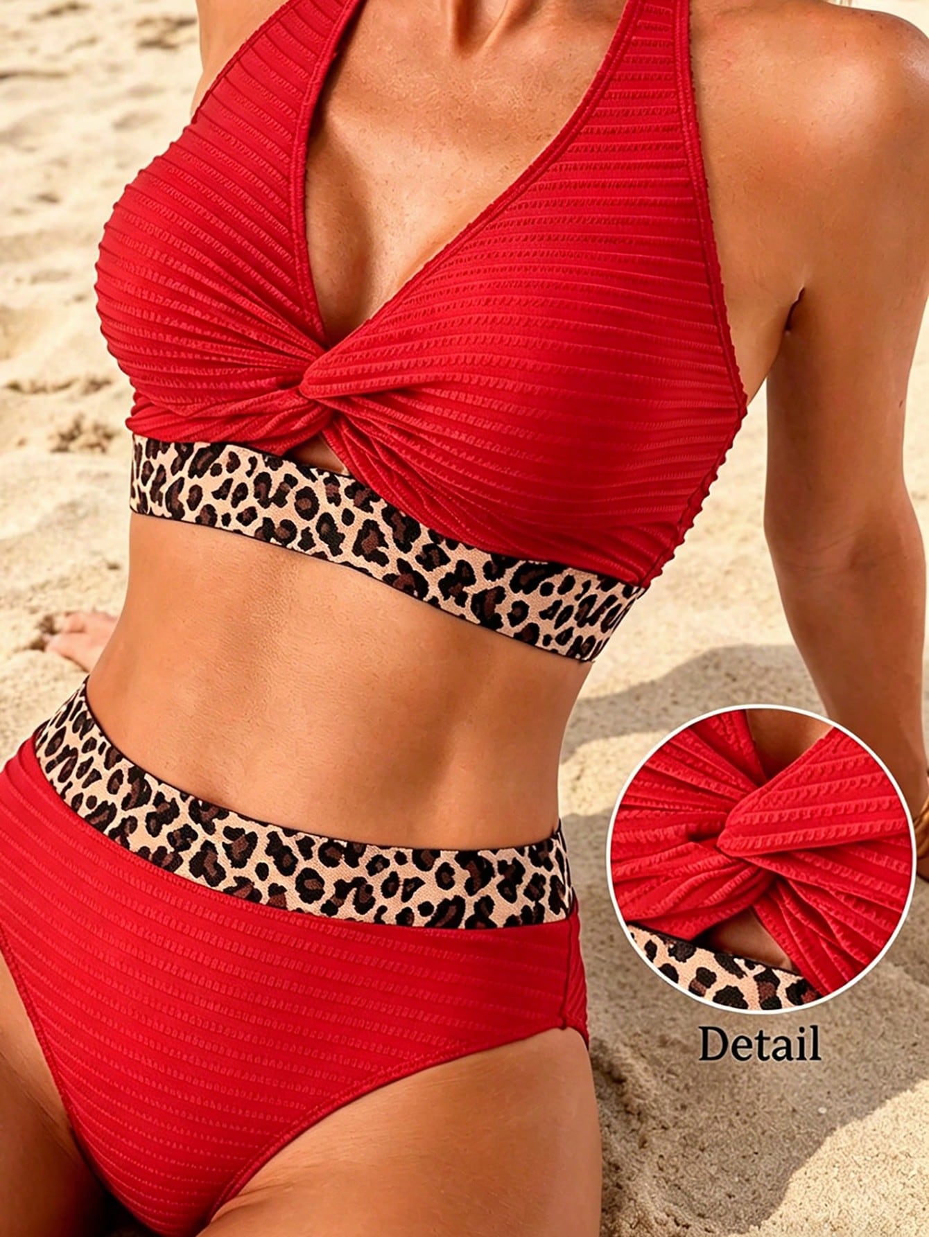 Swim Lushoire Women's 2-Piece Swimsuit Set, Polka Dot Print Halter