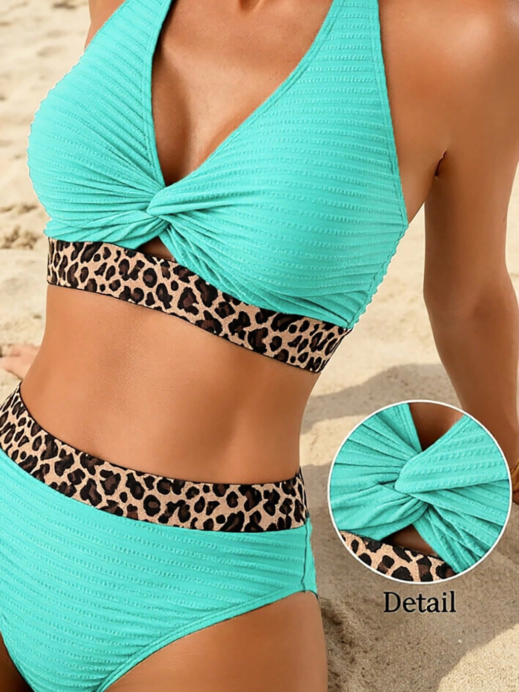 Swim Lushoire Women's 2-Piece Swimsuit Set, Polka Dot Print Halter