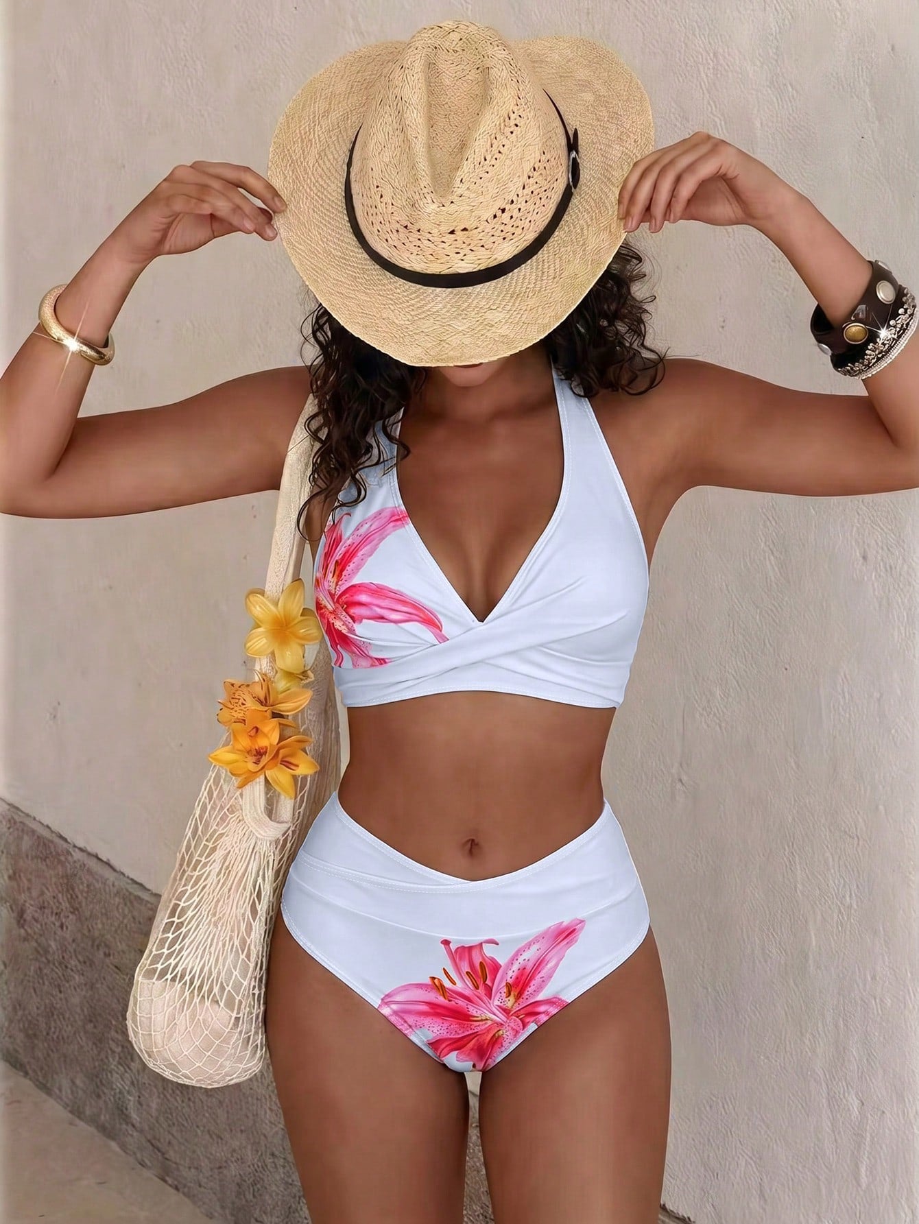 Swim Vcay Women's Summer Blue Halter Sexy Beach Vacation Bikini