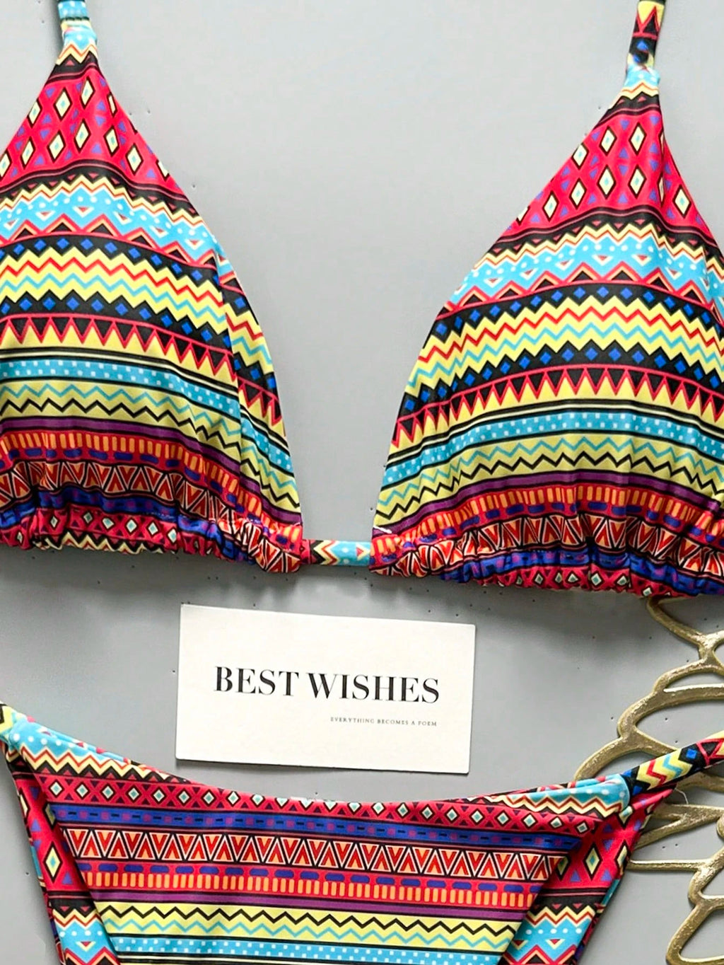 Swim Mod New Arrival Spring/Summer Merlot Colorful Polka Dot Halter
