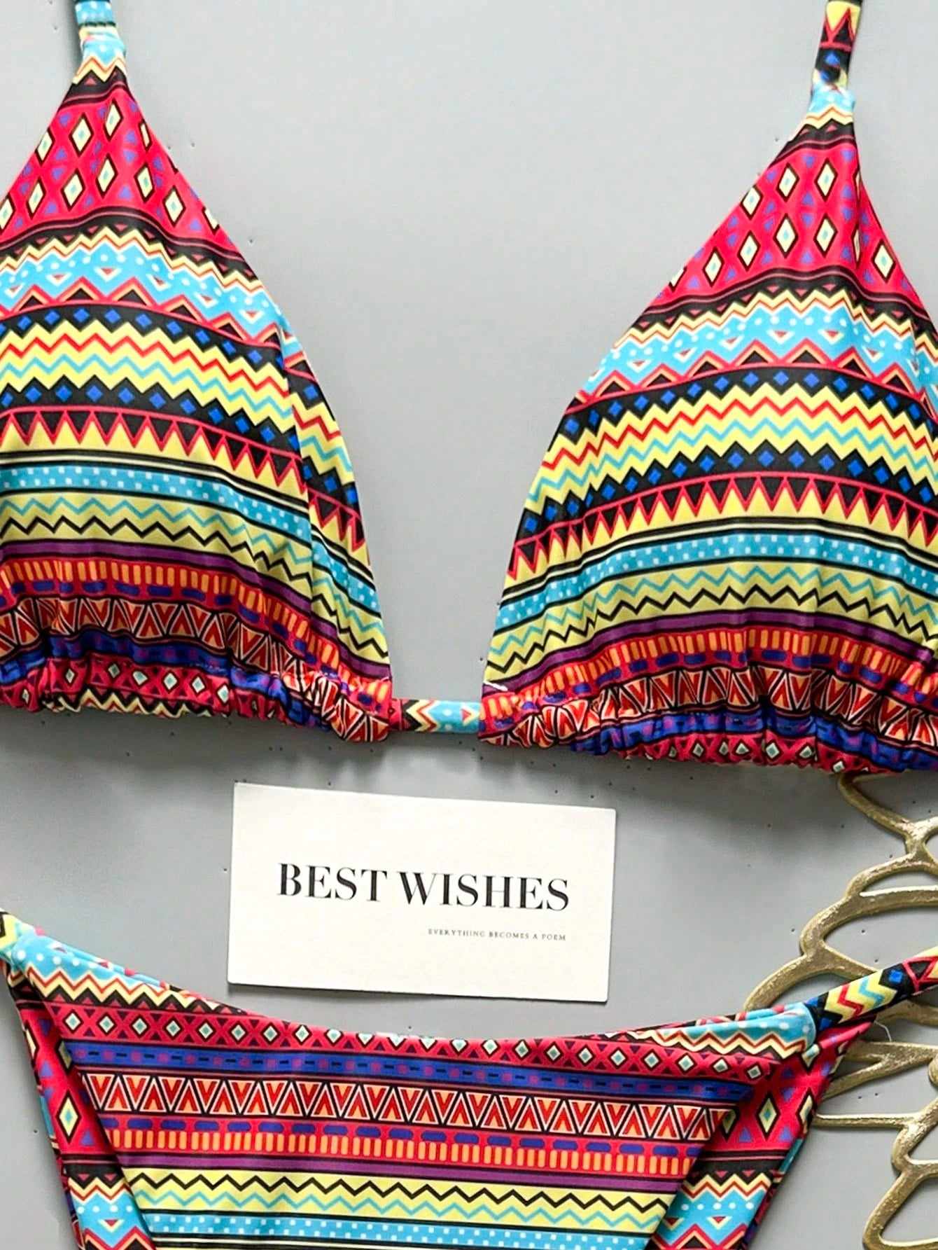 Swim Mod New Arrival Spring/Summer Merlot Colorful Polka Dot Halter