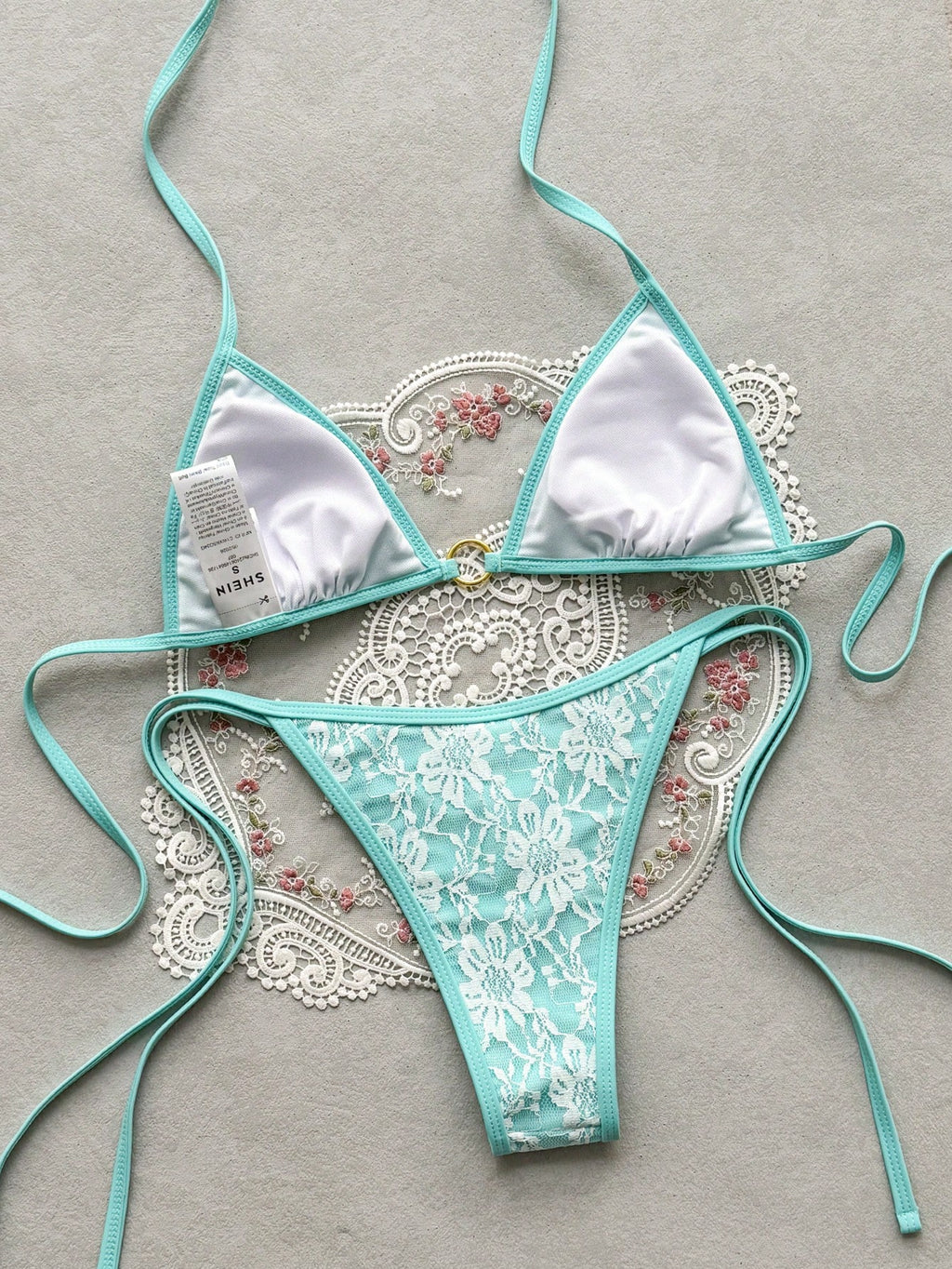 Swim Women's Lace-Up Halter Sexy Bikini 2 Pieces Swimwear Set, Summer