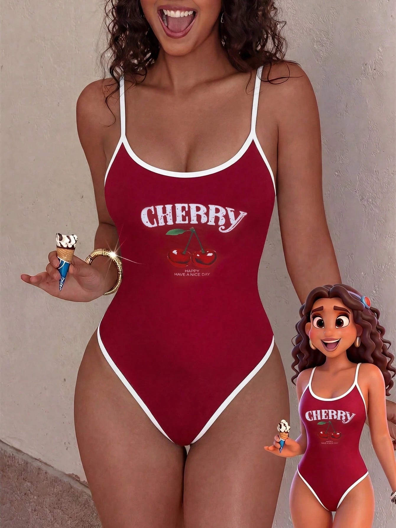 Swim Vcay Women's One-Piece Cute Printed Vacation Casual One-Piece Swimsuit - image 8