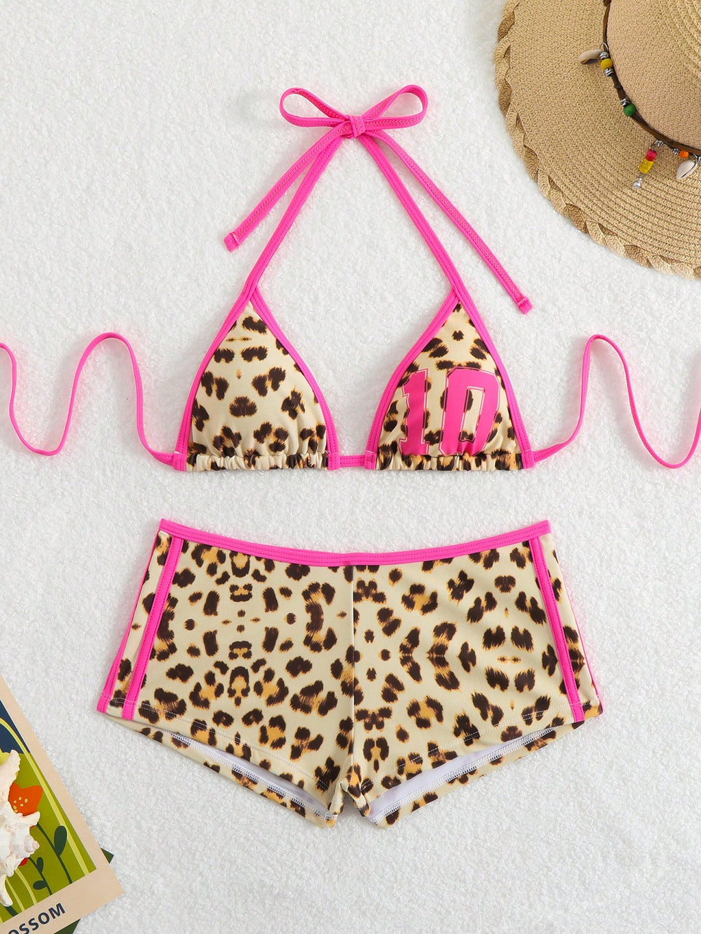 Swim SXY Women Sexy Two Pieces Bikini, Leopard Print Boxers Design