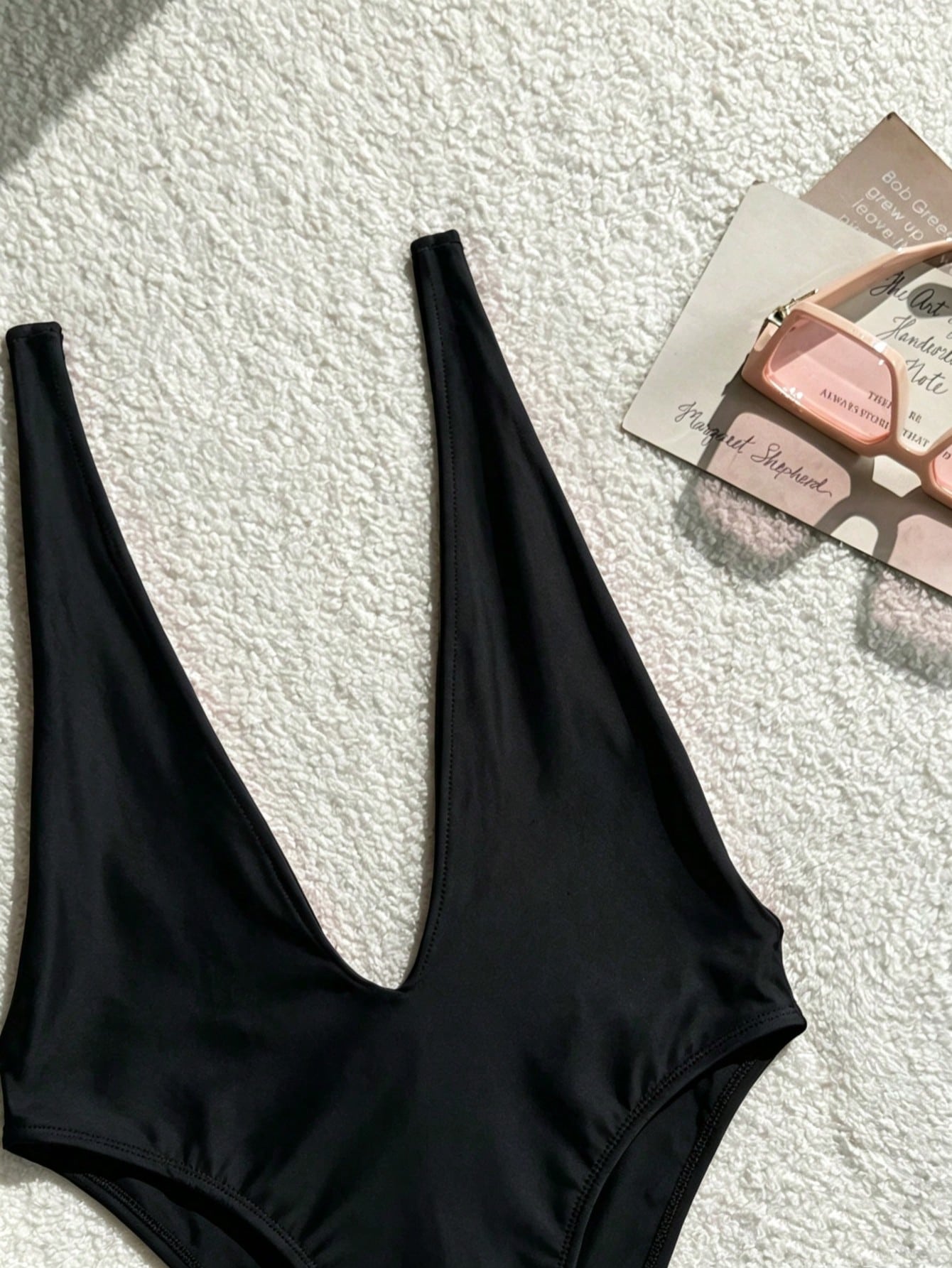 Swim SXY Summer Women's Sexy Deep V-Neck High Cut Back Cut-Out One Piece Swimsuit - image 4