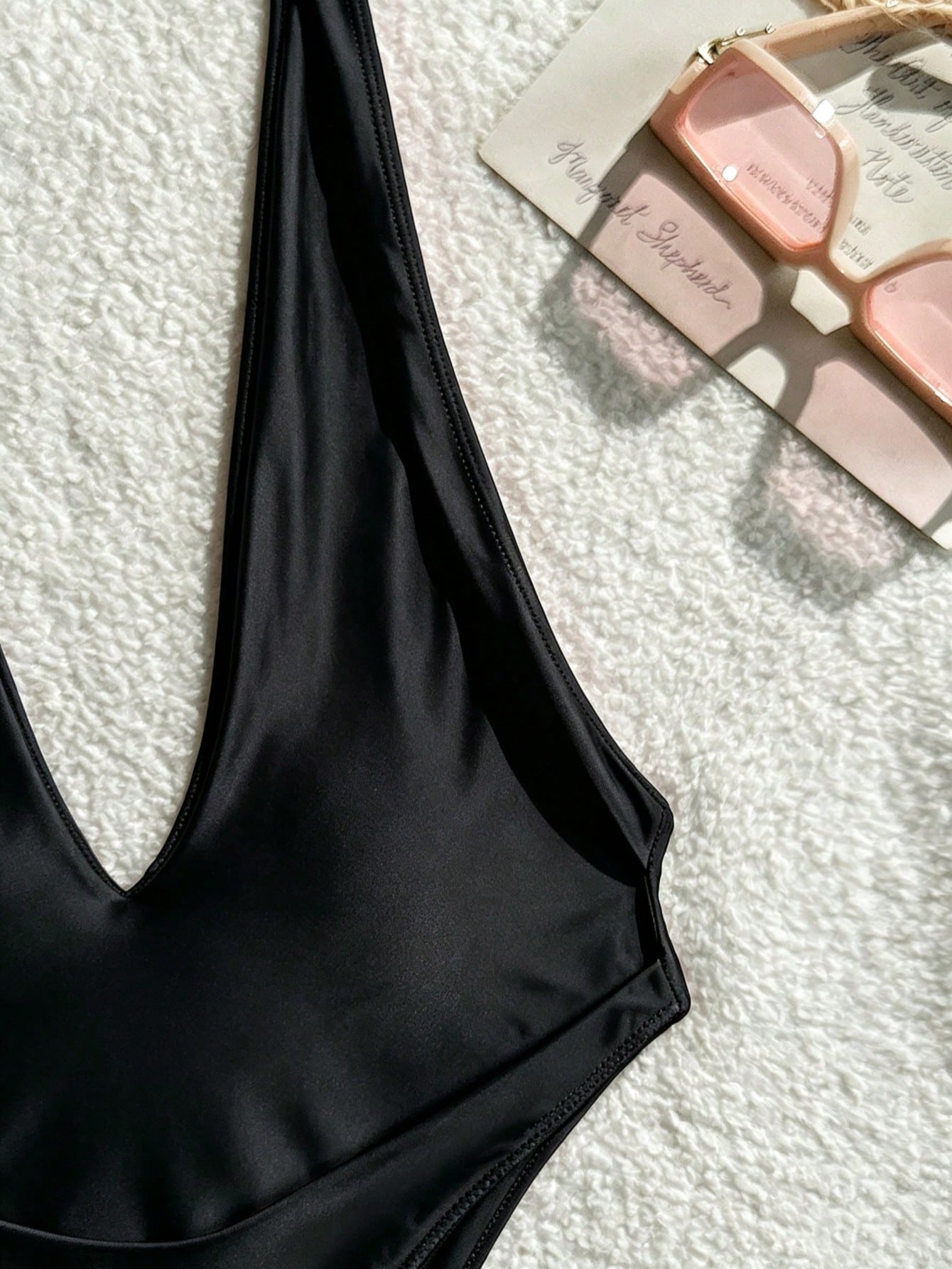 Swim SXY Summer Women's Sexy Deep V-Neck High Cut Back Cut-Out One Piece Swimsuit - image 6