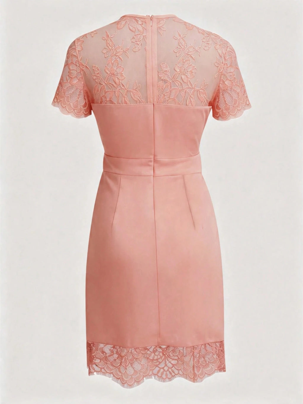GlowEve Spring/Summer New Elegant Fitted Contrast Lace Sheer Heart Neck Low-Cut Waist Bodycon Mini Dress For - image 12