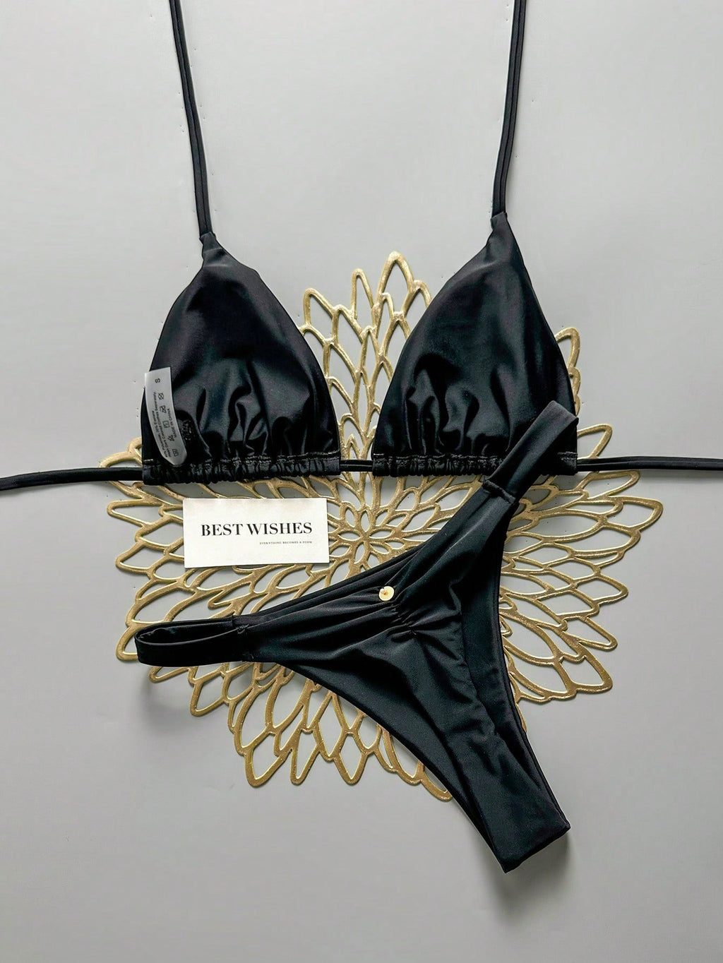 Swim Vcay 2pcs/Set Halter Triangle Cup Bikini Swimwear For Beach Vacation, Spring/Summer - image 12