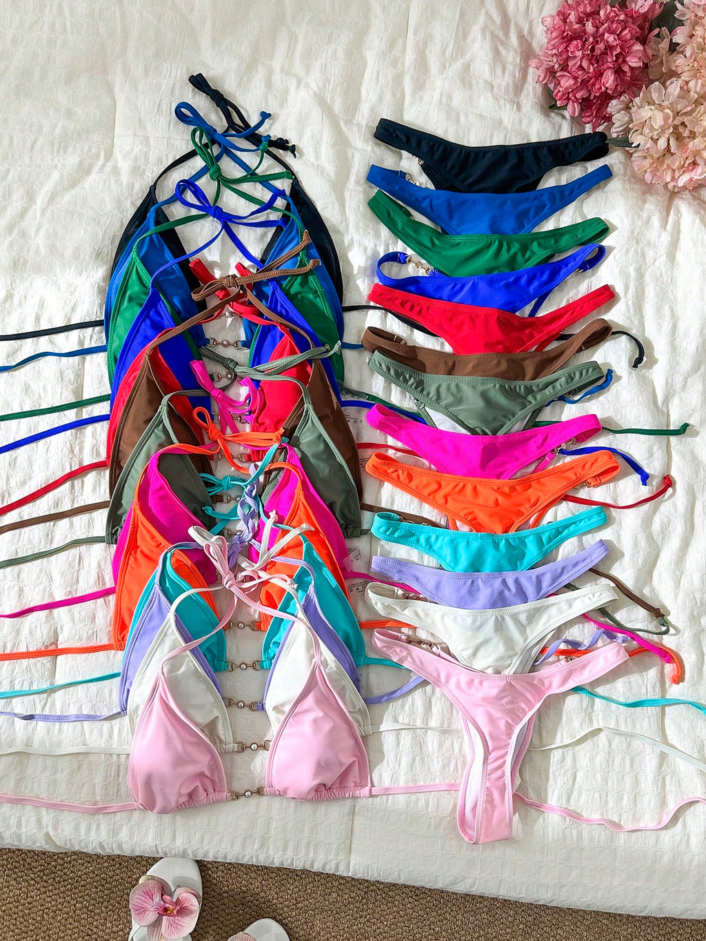 Swim Basics Summer Beach Halter Neck Backless Bikini Set