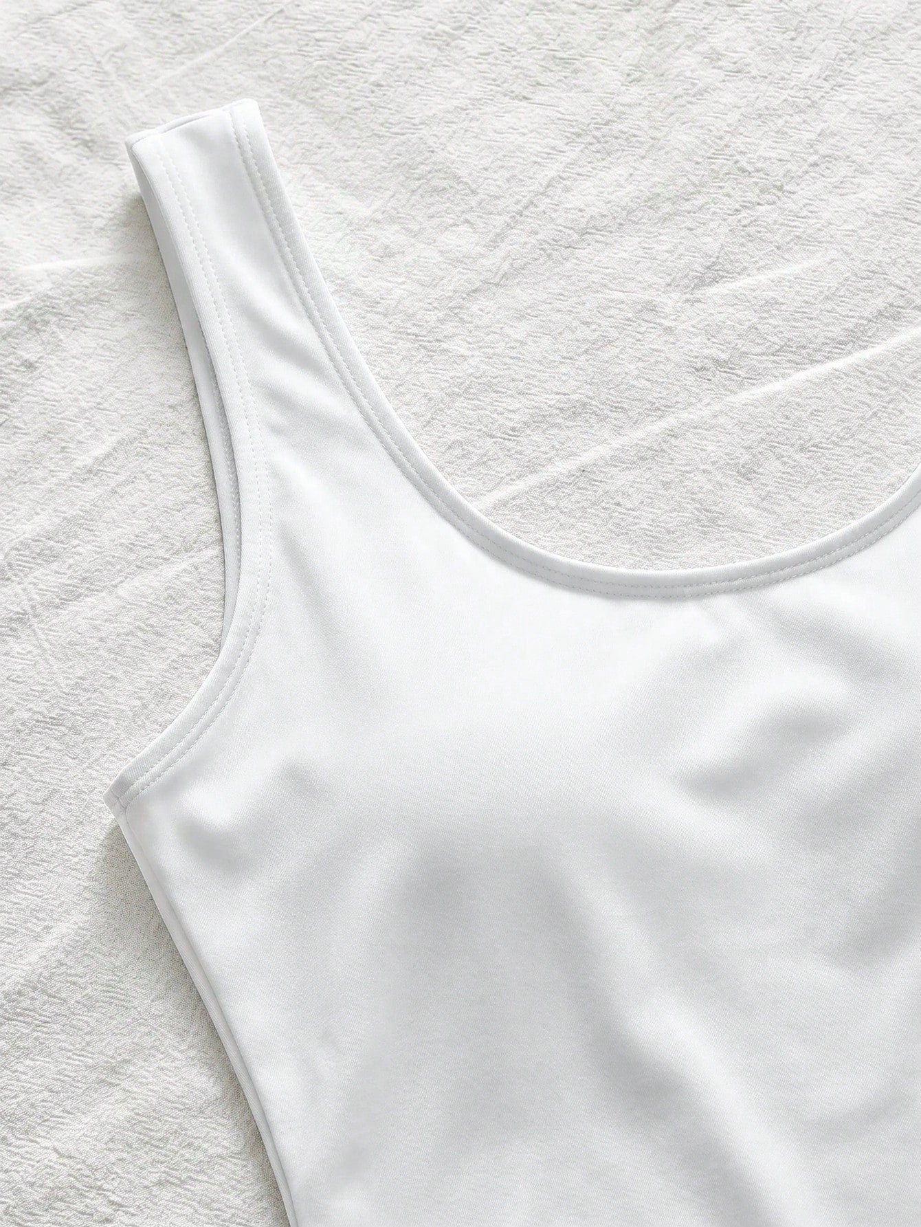 Swim Basics Women Solid Color Sleeveless Slim Fit One Piece Swimsuit, Summer Beach Vacation - image 14