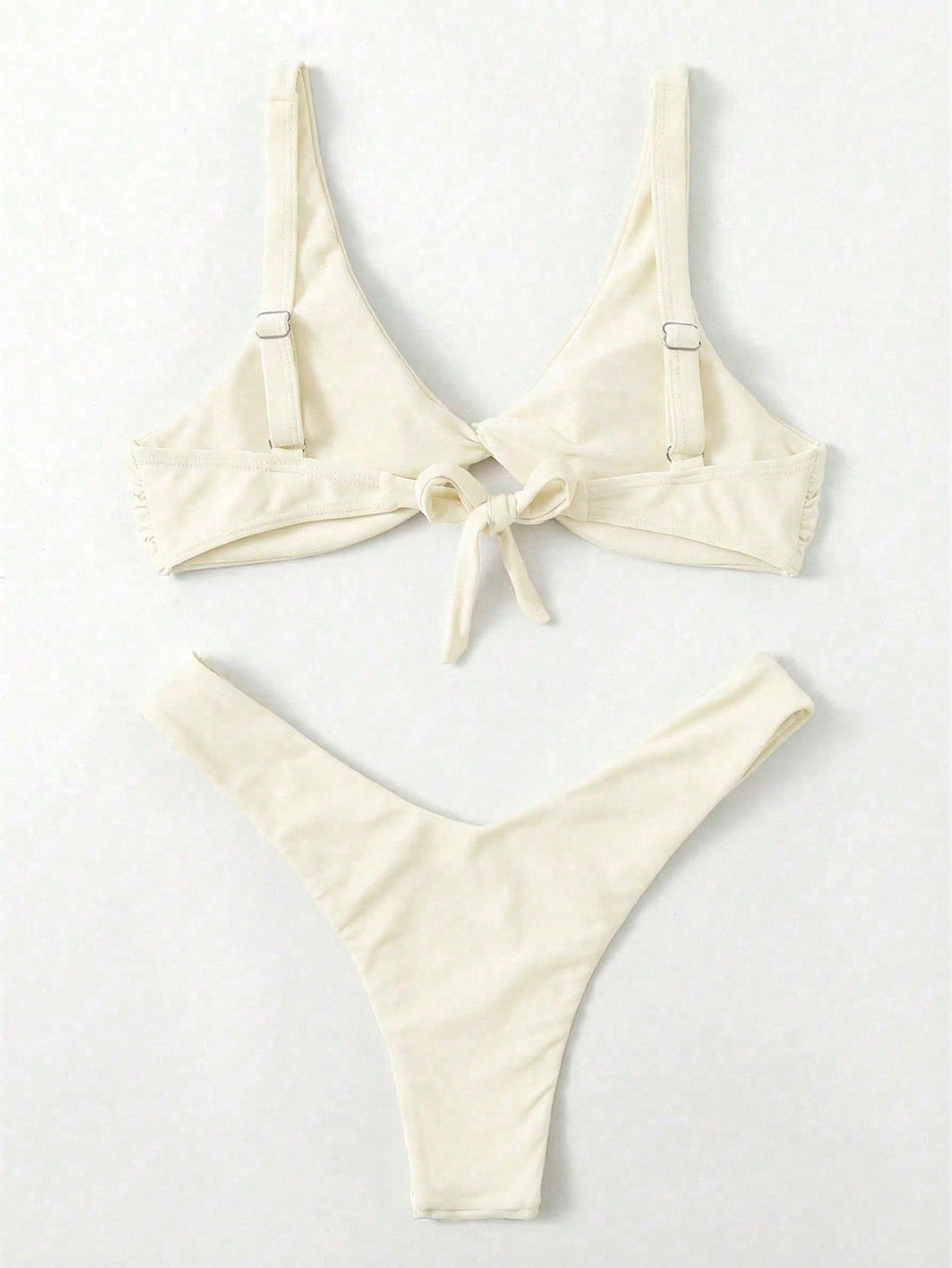 Swim Mod Fish Scales Print Knot Front Swim Top & Swim Bottom Bikini