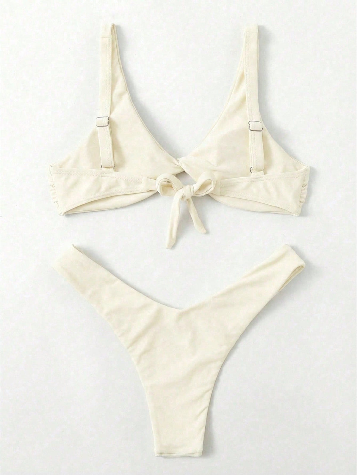 Swim Mod Fish Scales Print Knot Front Swim Top & Swim Bottom Bikini Set Summer Beach - image 2