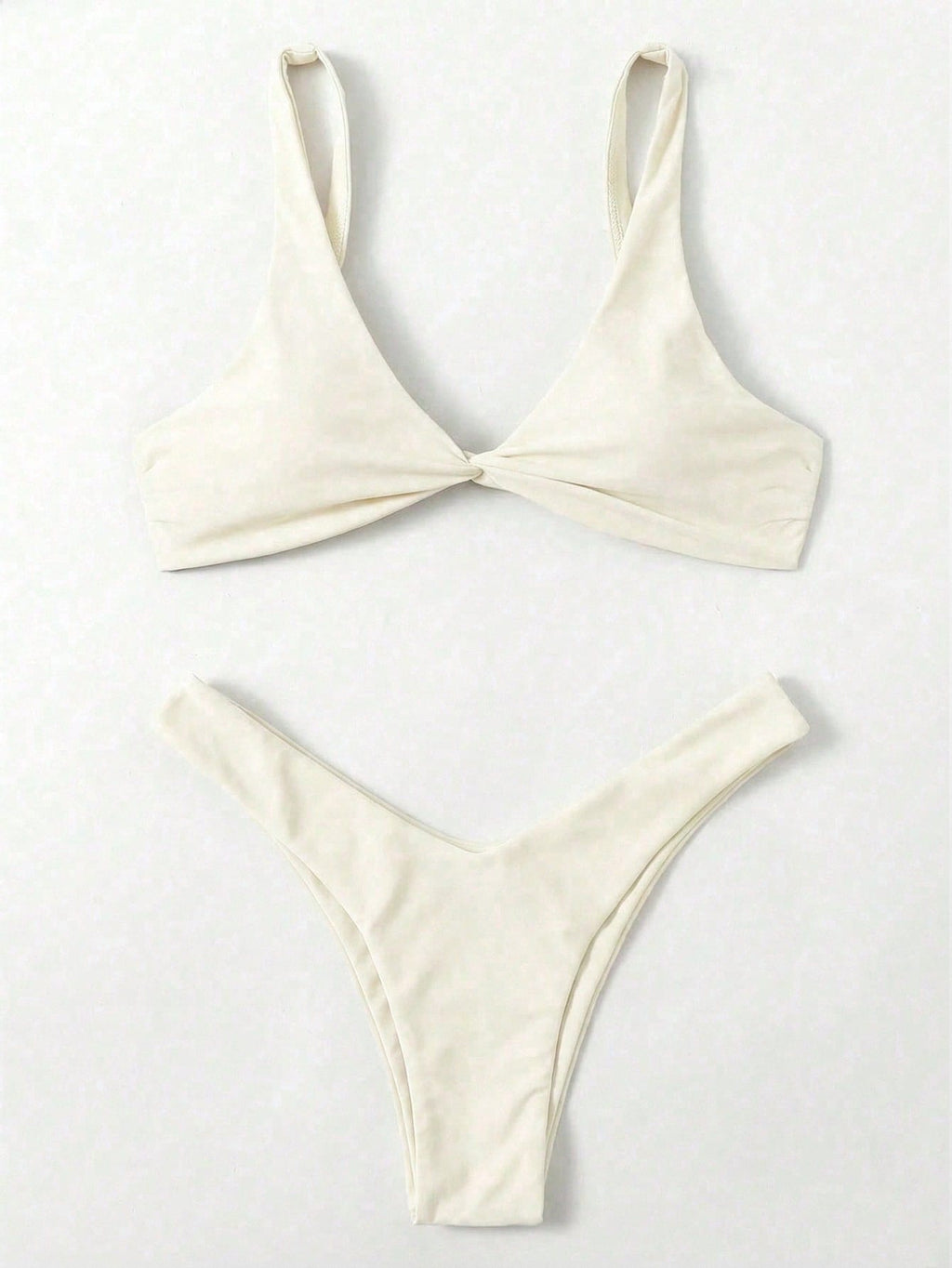Swim Mod Fish Scales Print Knot Front Swim Top & Swim Bottom Bikini