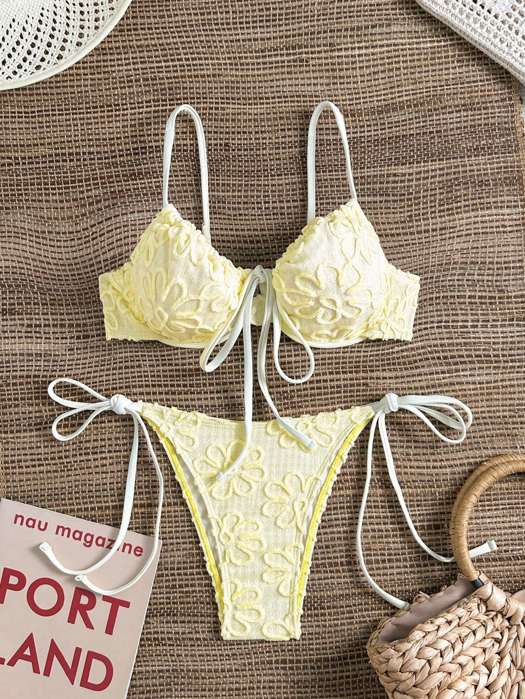 Swim Mod 2026 New Women's Summer Beach Vacation Yellow Floral