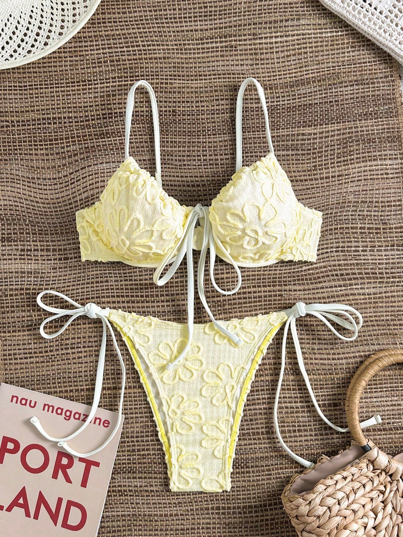 Swim Mod 2026 New Women's Summer Beach Vacation Yellow Floral