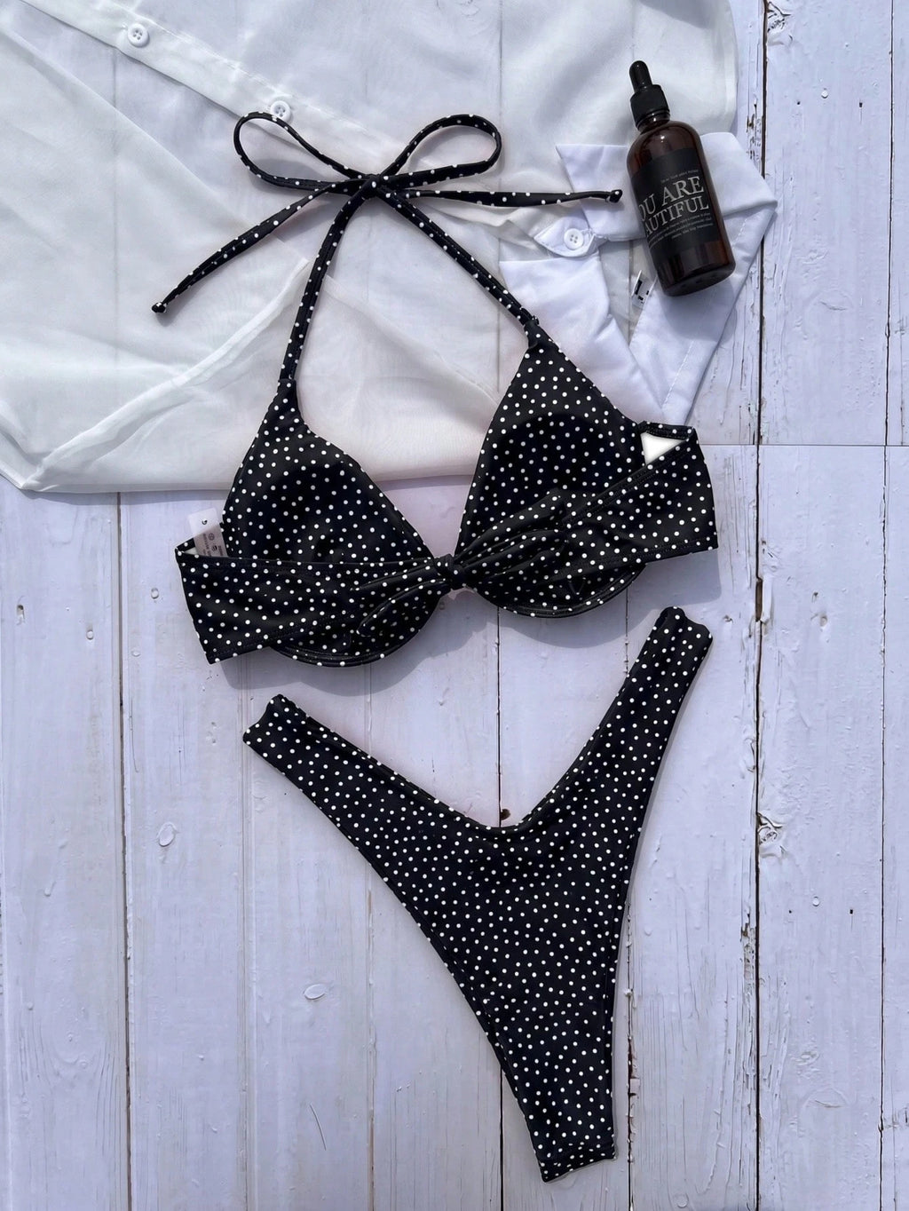 Women's Solid Color Bikini Set, Spaghetti Strap And Boyshort Design Accentuates Body Curves, Ideal For Summer - image 17