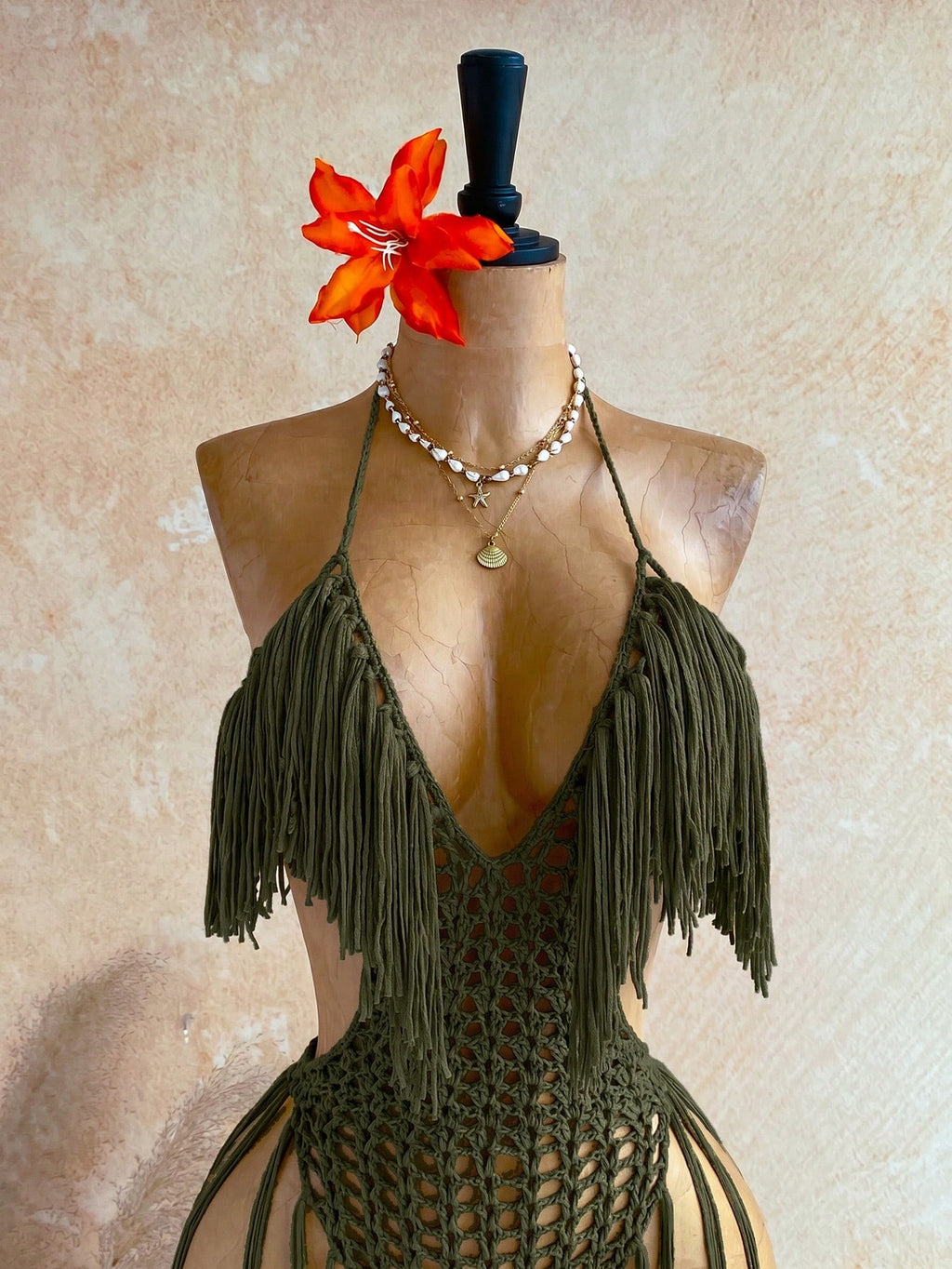 Soleia Women's Tassel Design Halter Neck Casual Vacation Cover-Up Dress - image 8