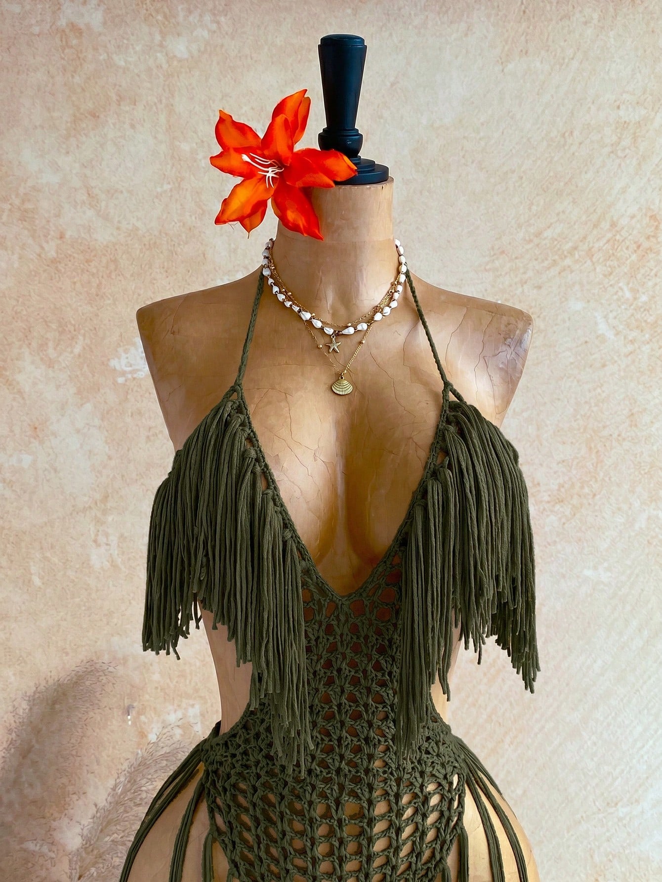 Soleia Women's Tassel Design Halter Neck Casual Vacation Cover-Up Dress - image 8