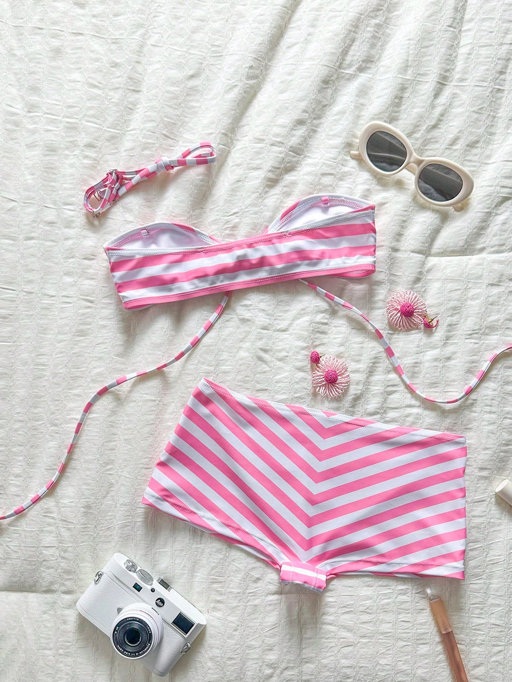 Swim SXY Women's Striped Sexy Bikini Two Pieces Swimwear, Suitable