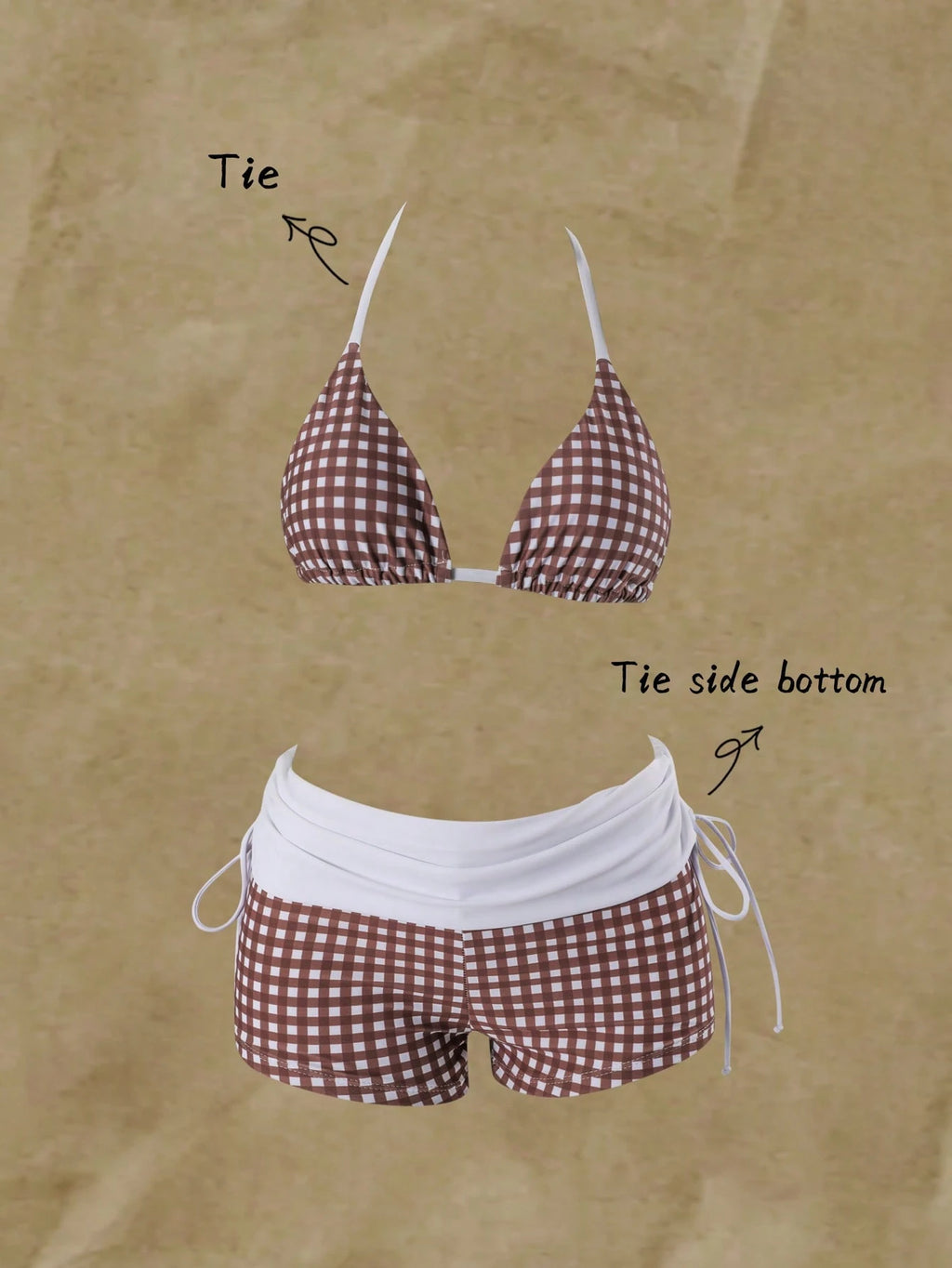 Elavelle Color-Blocked Bikini Set Consisting Of A Neck-Girdle