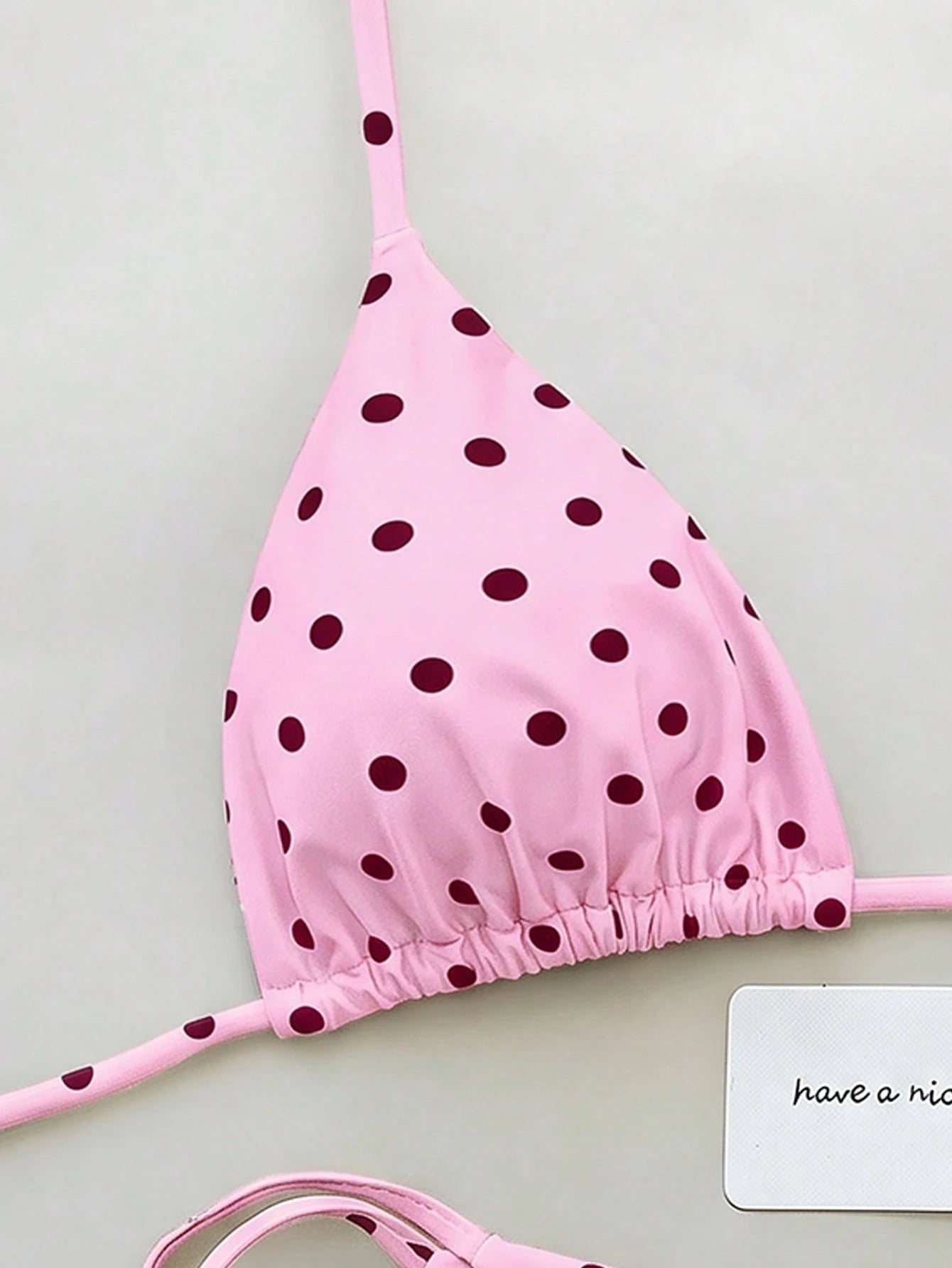 Elavelle New Arrival Spring/Summer Merlot Colorful Polka Dot Halter