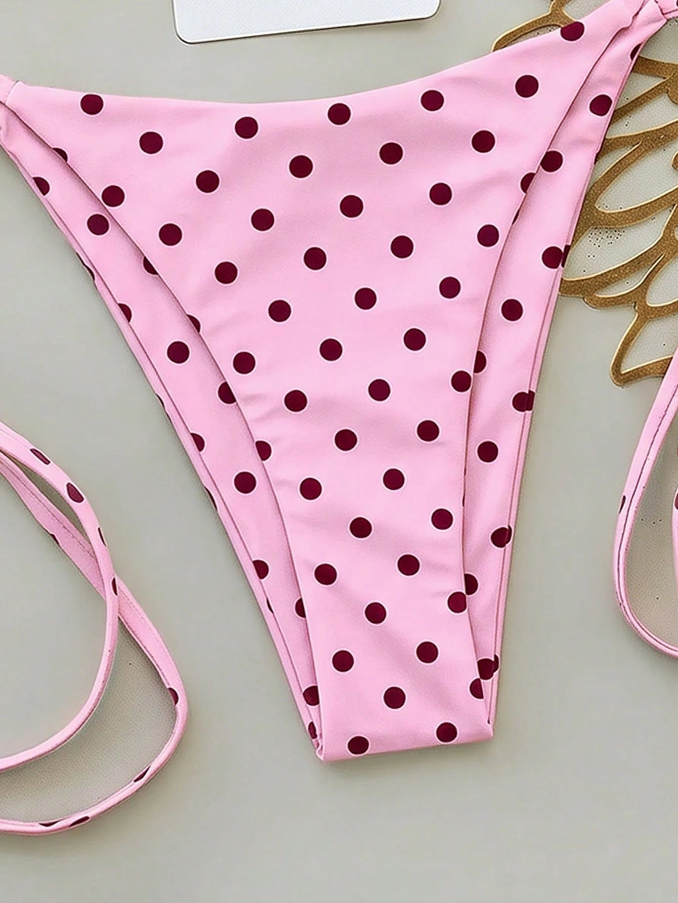 Elavelle New Arrival Spring/Summer Merlot Colorful Polka Dot Halter