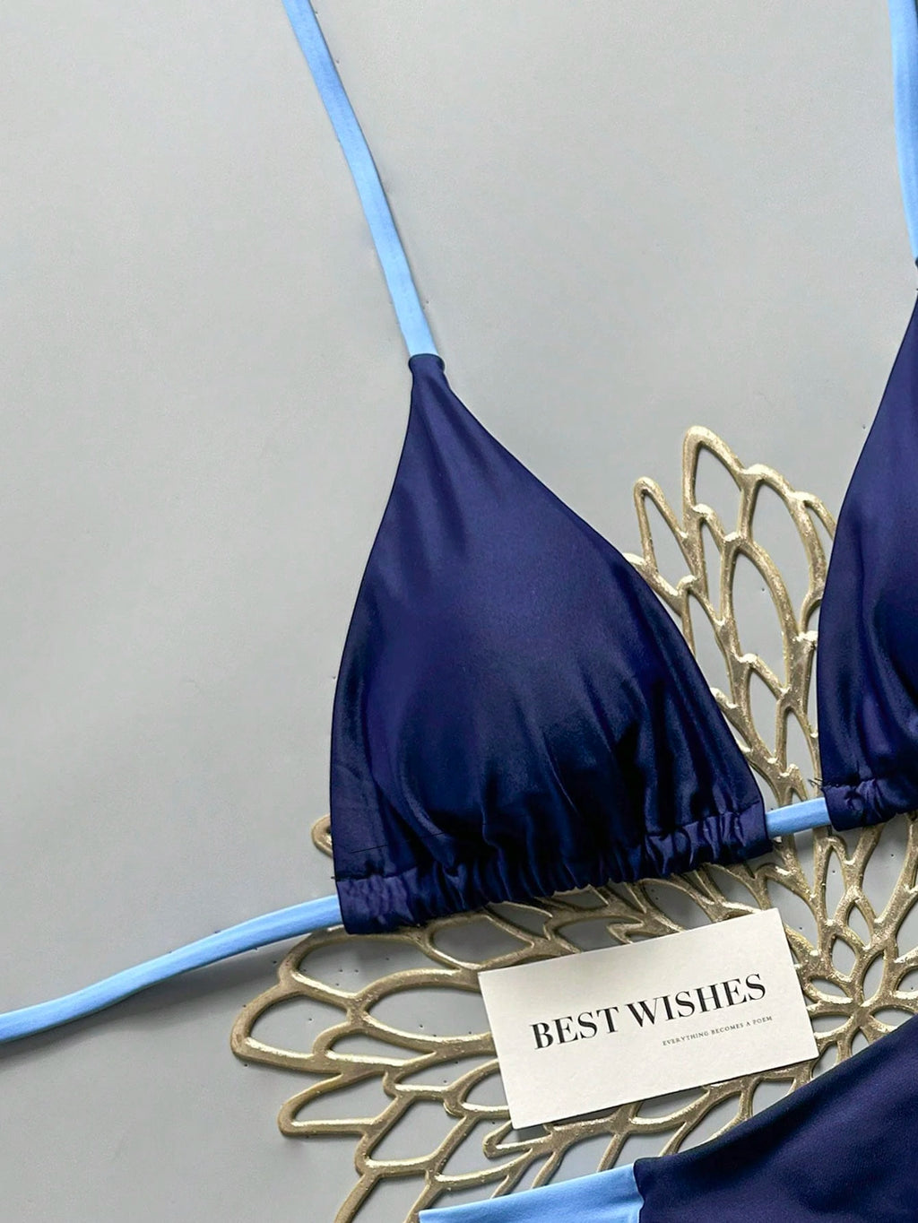 Swim Vcay 2pcs/Set Halter Triangle Cup Bikini Swimwear For Beach Vacation, Spring/Summer - image 16