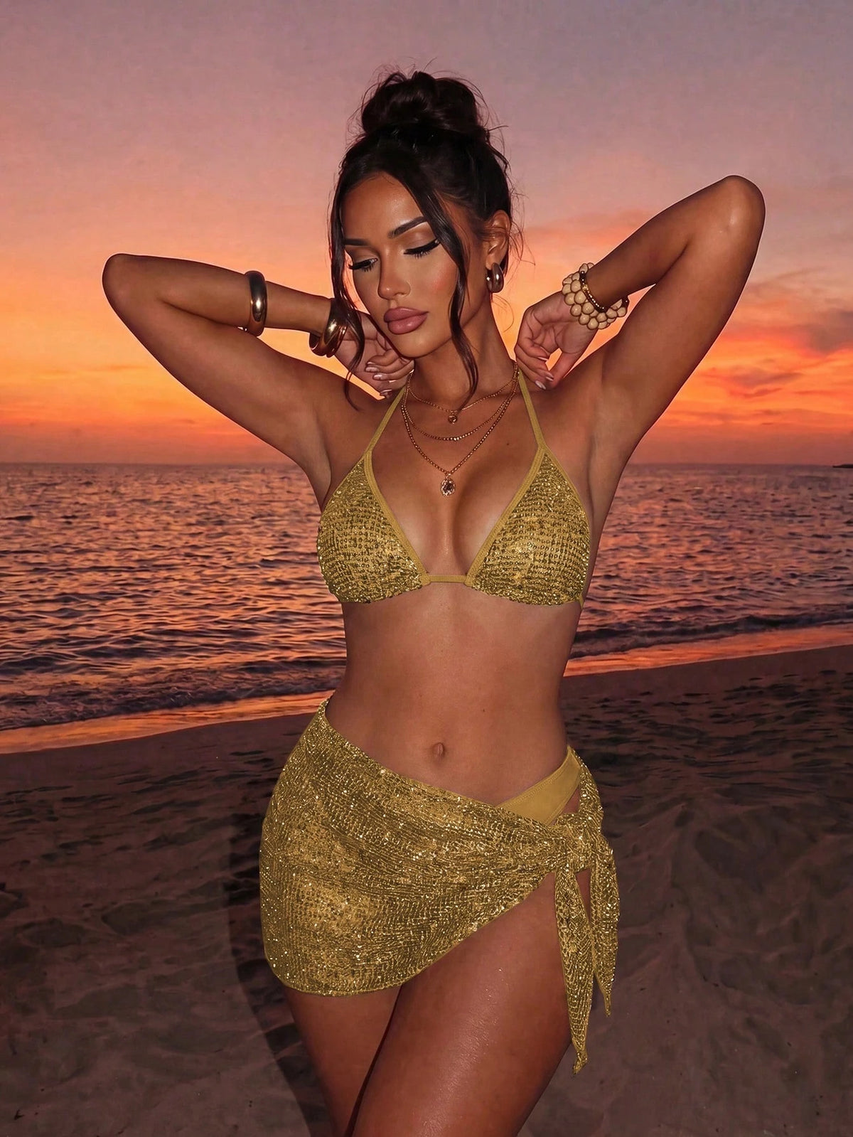 Swim SXY 3-Piece Net Fabric Special Fabric Set, Suitable For Women's Spring And Summer Swimsuit Sets. The - image 10