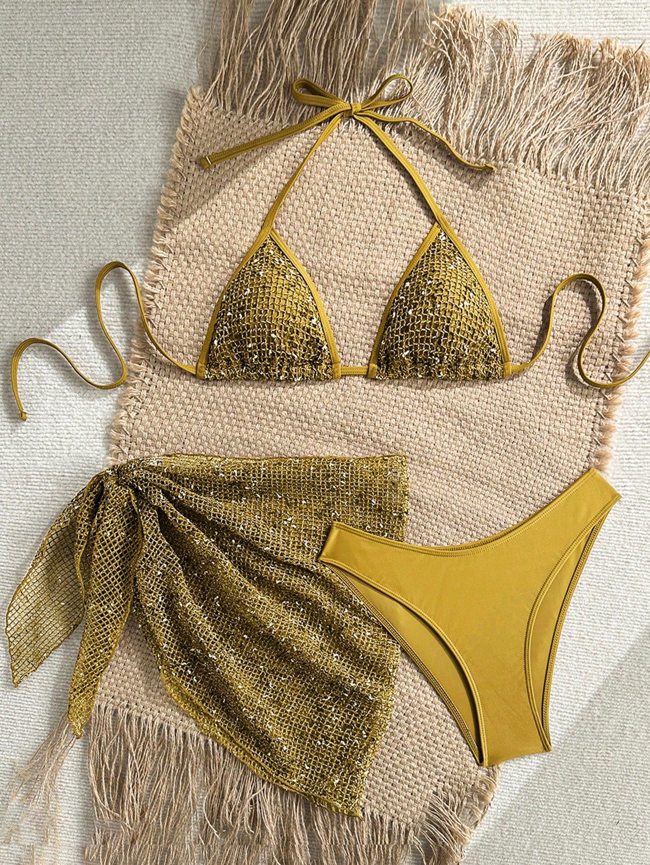 Swim SXY 3-Piece Net Fabric Special Fabric Set, Suitable For Women's Spring And Summer Swimsuit Sets. The - image 15