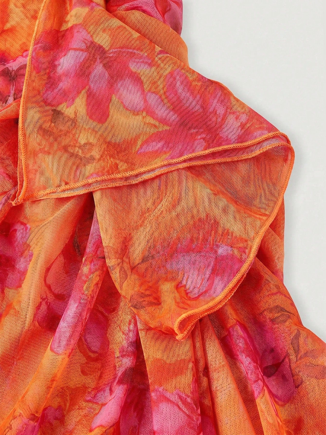 Lavishia Women's New Open Shoulder Sexy Elegant Vacation Mini Dress, Mesh Floral Dress, Asymmetric Neckline - image 5