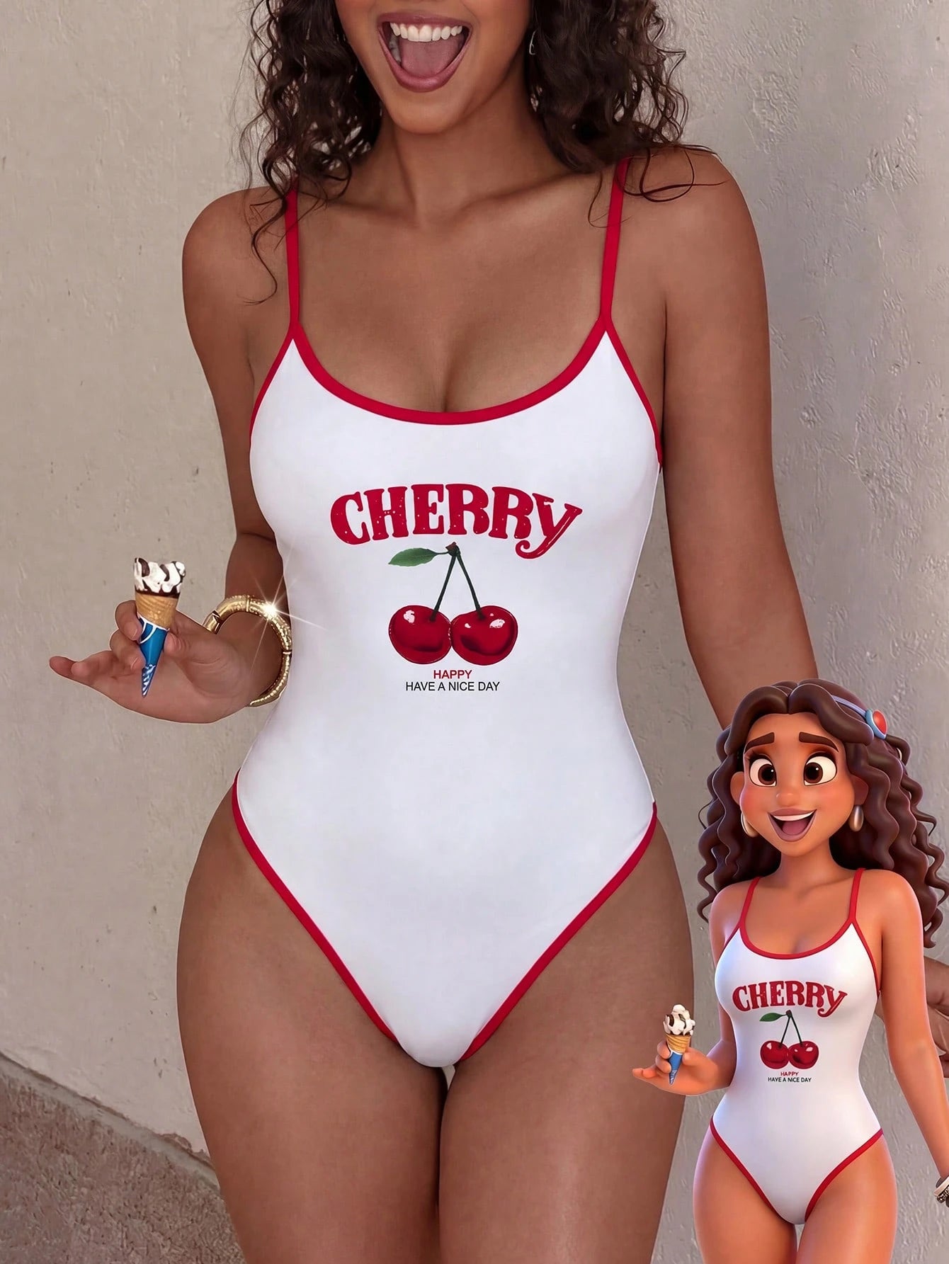 Swim Vcay Women's One-Piece Cute Printed Vacation Casual One-Piece Swimsuit - image 7