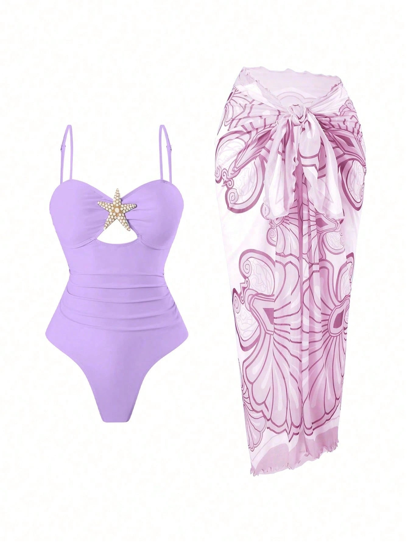 Swim Oasis Women Summer Beach Holiday Hollow-Out Starfish Decor