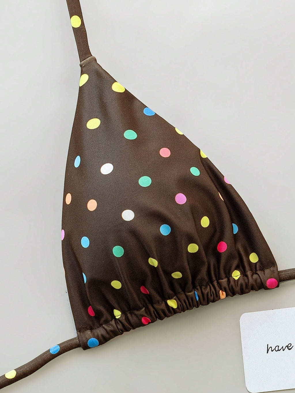 Swim Mod New Arrival Spring/Summer Merlot Colorful Polka Dot Halter