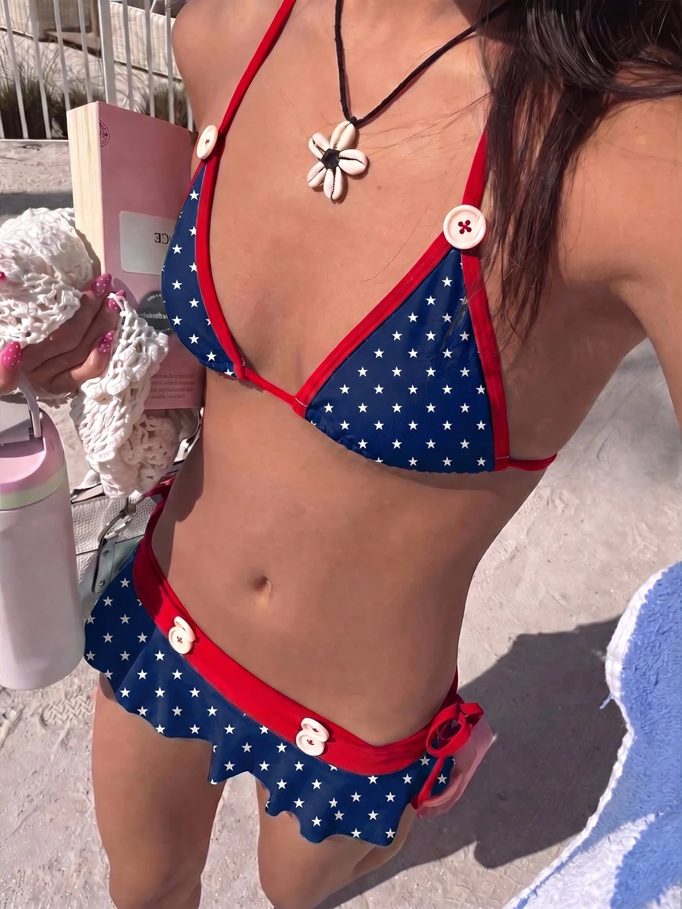 Women's Backless Polka Dot Bikini 2026 Spring Summer, High Elasticity