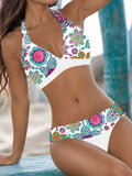 Floral Print Bikini Set For Beach Vacation Summer