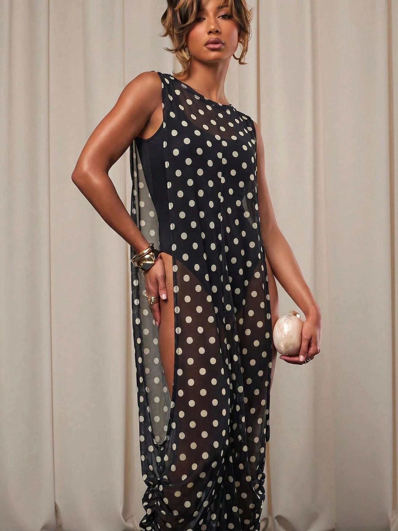 NYA SZN Swim Cover Up Dress Maxi Cowl Draped Beach Poolside Brunch Warm Weather Work Wear Casual Outfits For - image 18