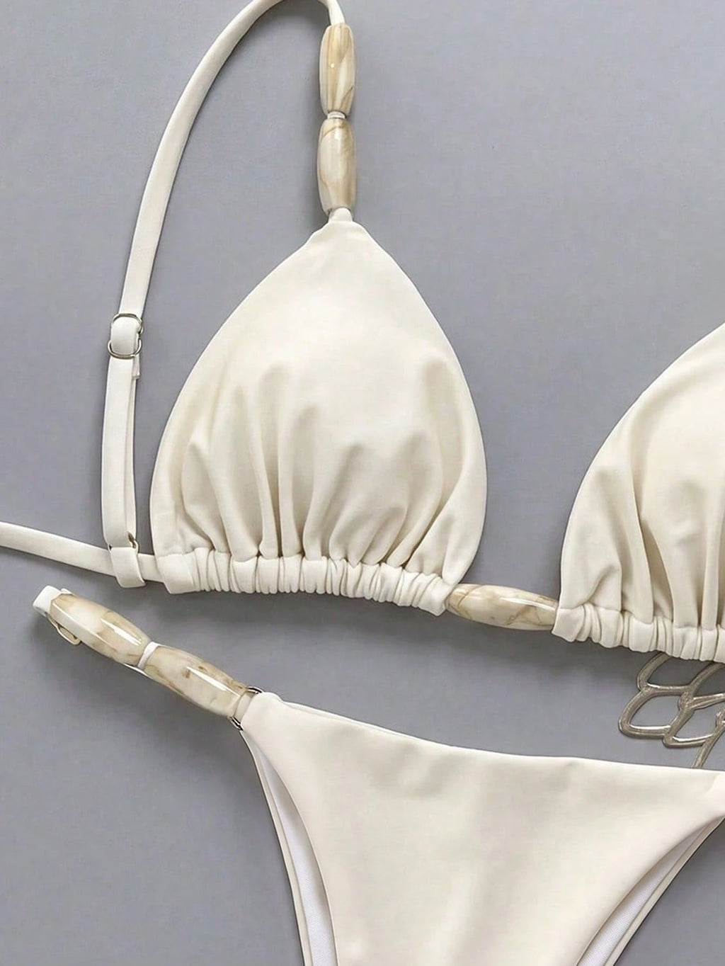 Bikinx Elegant Women's Spaghetti Strap Bikini Set With Beaded Details
